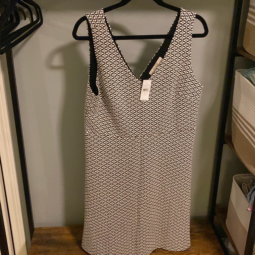 LOFT double V neck zip dress size 12